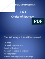 Strategic Management: Unit 1 Choice of Strategy