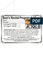 Recital Program Ad Form