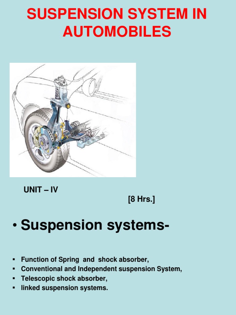 Overview of Suspension Systems in Cars | PDF | Axle | Steering
