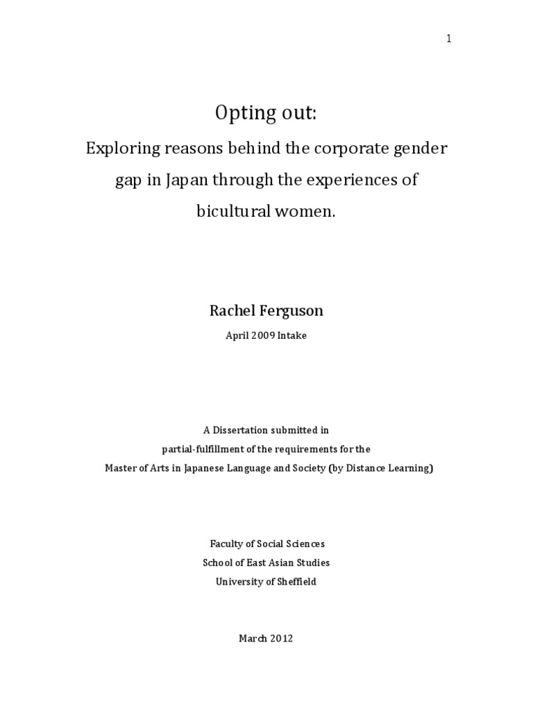Japan's Corporate Gender Gap Study | PDF | Employment | Woman