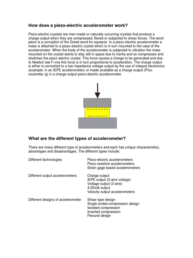 How Does A PiezoElectric Accelerometer Work? PDF Accelerometer