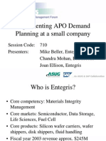 Implementing Apo Demand Planning at a Small Company