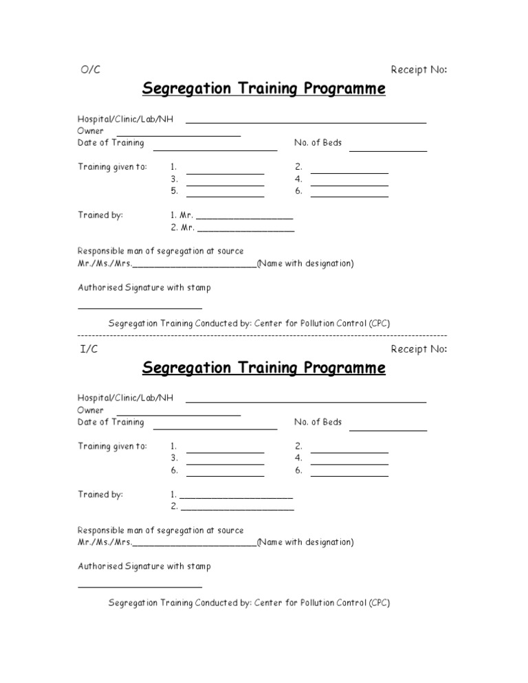 Segregation Training Programme Details | PDF
