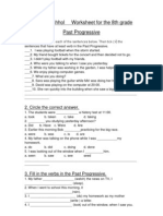 Yaffa A JH Schhol Worksheet For The 8th Grade Past Progressive