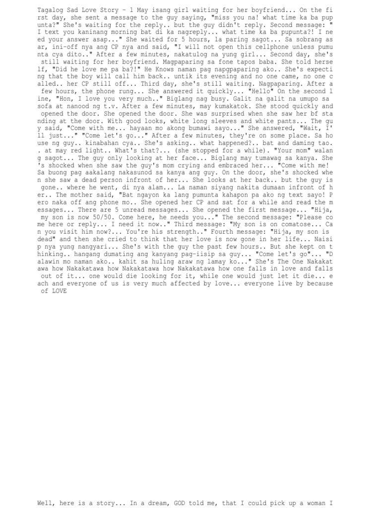 Tagalog Sad Love Story PDF Religion Spirituality Mystery Thriller Crime Fiction