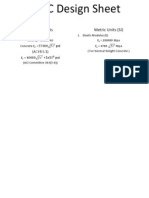 R.C.C Design Sheet: Imperial Units Metric Units (SI)