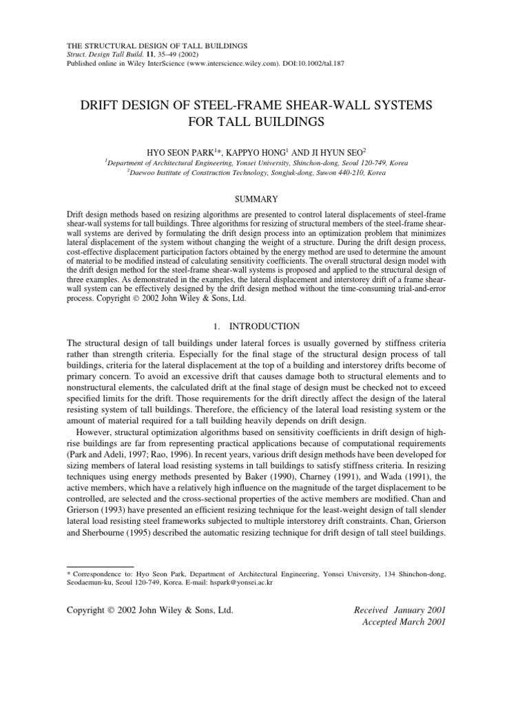 Steel Frame Shear Wall System | PDF | Beam (Structure) | Strength Of ...