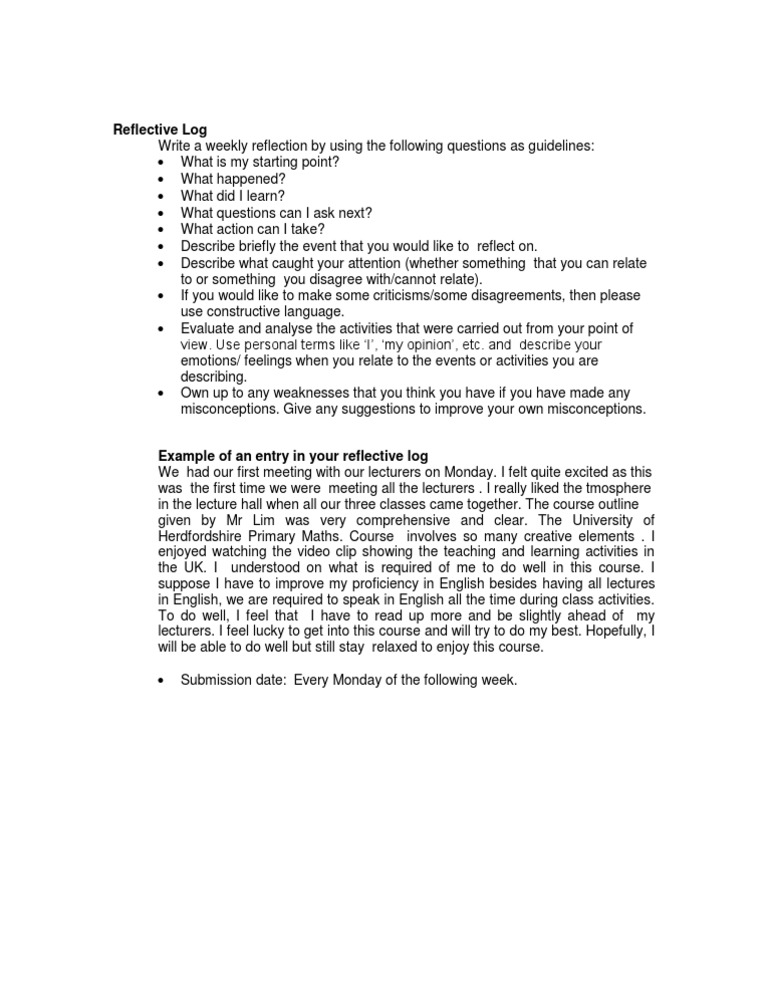 Reflektif Log | PDF
