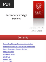 Secondary Storage Devices: A Presentation by Amar Chand