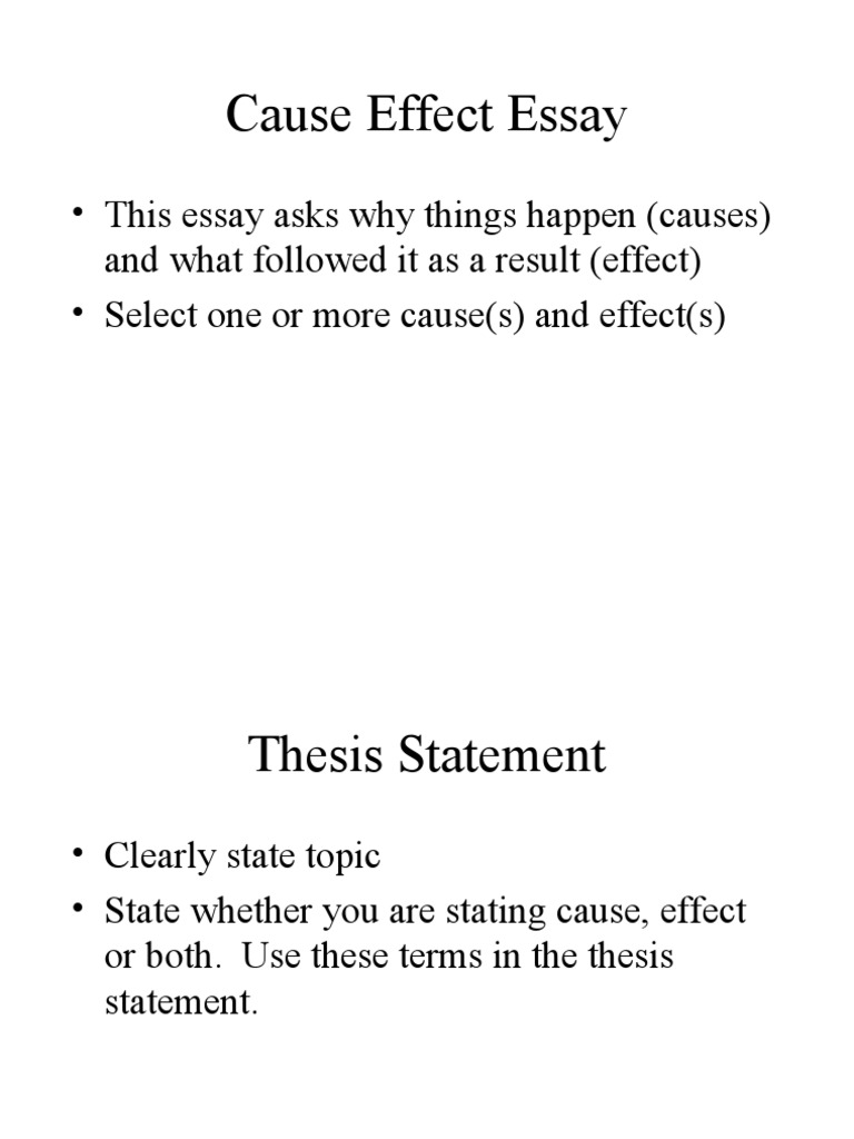 how to write a cause and effect paper