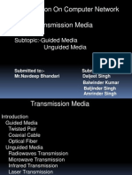 Presentation On Computer Network Topic:-Transmission Media: Subtopic:-Guided Media Unguided Media