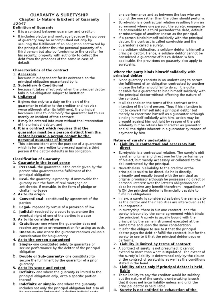Guaranty vs. Suretyship Explained | PDF | Guarantee | Surety Bond