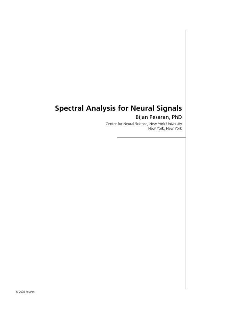 Spectral Analysis For Neural Signals | PDF | Spectral Density ...