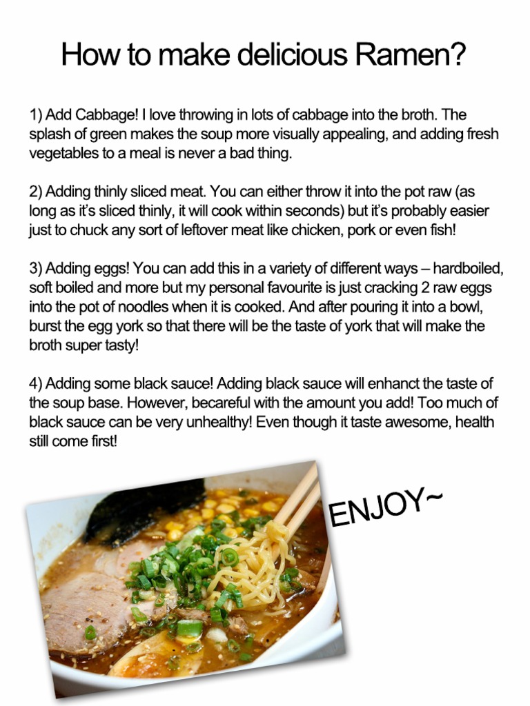 Delicious Ramen Recipe Guide | PDF