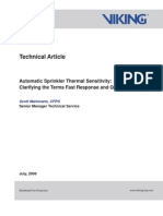 Automatic Sprinkler Thermal Sensitivity