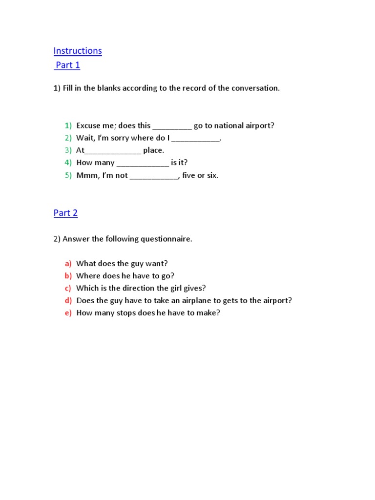 Conversation Practice: Travel Directions | PDF | Language Arts & Discipline