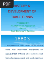 History & Development of Table Tennis