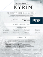 Skyrim Kinect Voice Commands