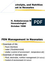 Fluids, Electrolyte, and Nutrition Management in Neonates: N. Ambalavanan MD Neonatologist October 1998