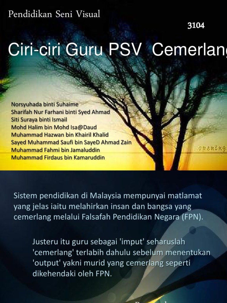 Ciri Ciri Guru Psv Cemerlang