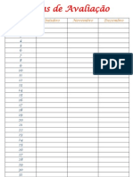 Fichas de Avaliação - 1º Período