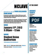 Conclave: January 11, 2013 3:30pm - 12am Student Union Auditorium