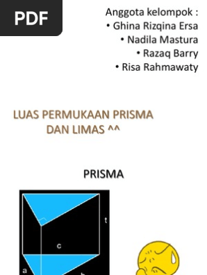 Contoh Soal Luas Permukaan Prisma  Dan  Limas Dapatkan Contoh