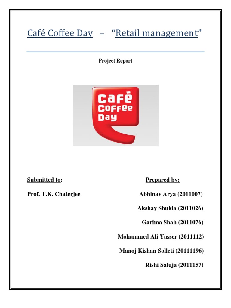 Café Coffee Day-final report | Coffee | Inventory