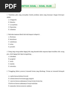 Soal Soal Oiimpiade Biologi Sma Doc