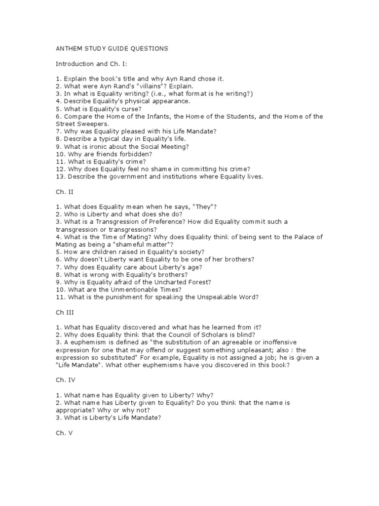 Anthem study guide answers essay image