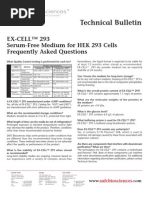 Download SAFC Biosciences - Technical Bulletin - EX-CELL 293 Serum-Free Medium for HEK 293 Cells Frequently Asked Questions by SAFC-Global SN12819429 doc pdf