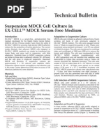 SAFC Biosciences - Technical Bulletin - Suspension MDCK Cell Culture in EX-CELLTM MDCK Serum-Free Medium