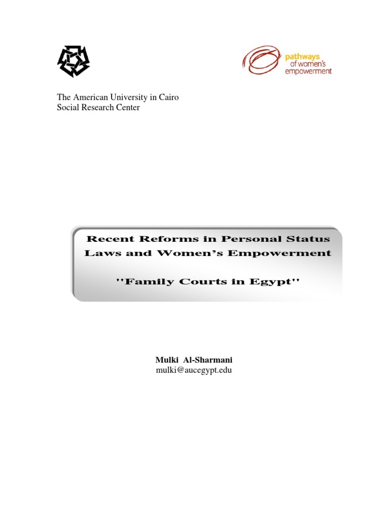 Recent Reforms in Personal Status Laws and Women's Empowerment, Family