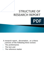 Structure of Research Report