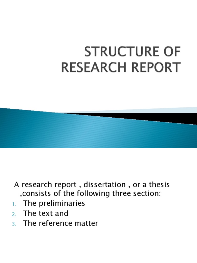 research report and its structure