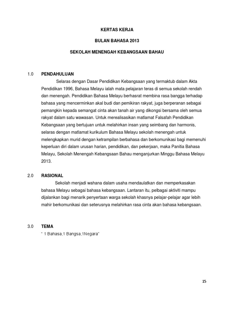 Kertas Kerja Bulan Bahasa Pdf