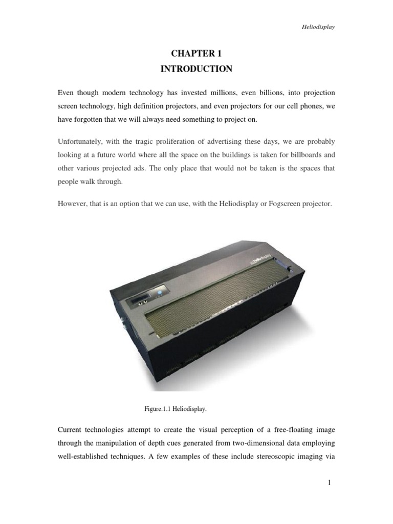 Heliodisplay: Floating Image Technology | PDF | Stereoscopy | Optics