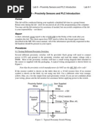 Proximity Sensors and PLC Introduction