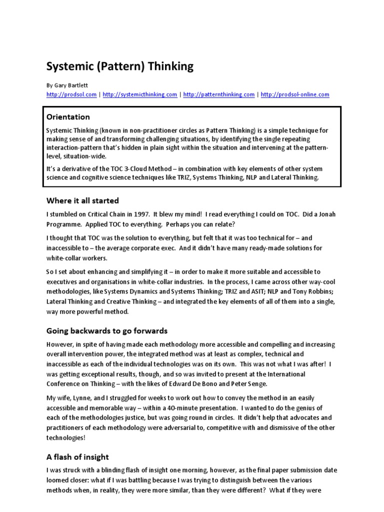 Systemic Thinking: Uncovering Patterns | PDF