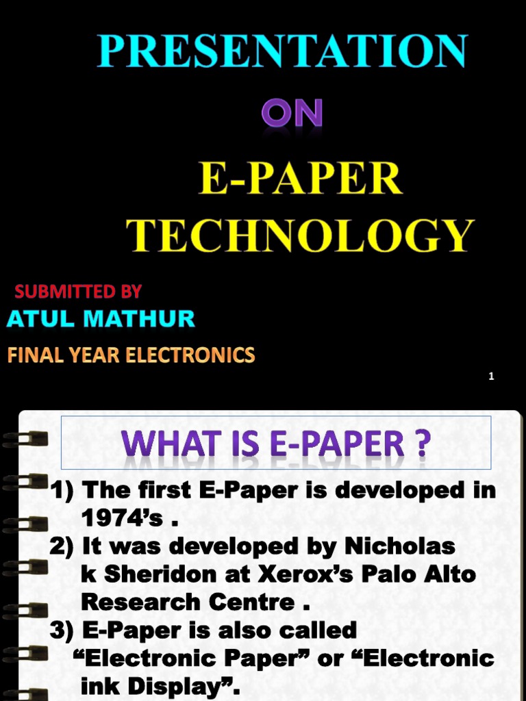 E Paper Technology | PDF