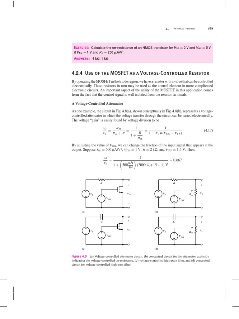 MOSFET as a Voltage-Controlled Resistor | PDF | Field Effect Transistor ...