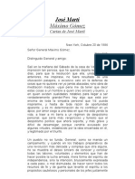 Carta de José Martí A Máximo Gómez - 20 de Octubre de 1884