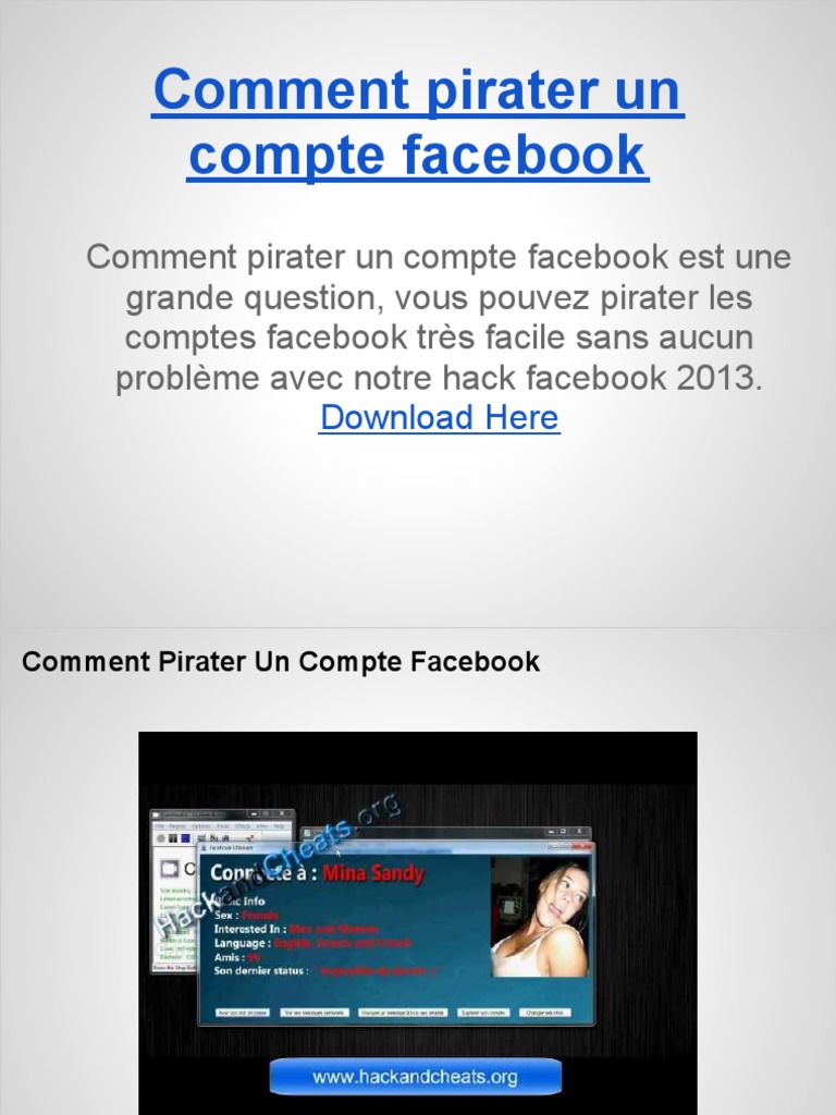 Comment Mettre Plus De 30 Photos Sur Facebook Comment Pirater Un Compte Facebook | PDF | Facebook | Confidentialité