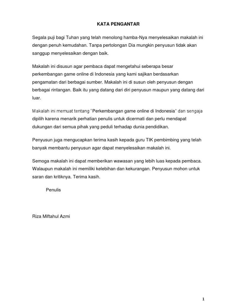 Makalah Perkembangan Game Online Di Indonesia Docx
