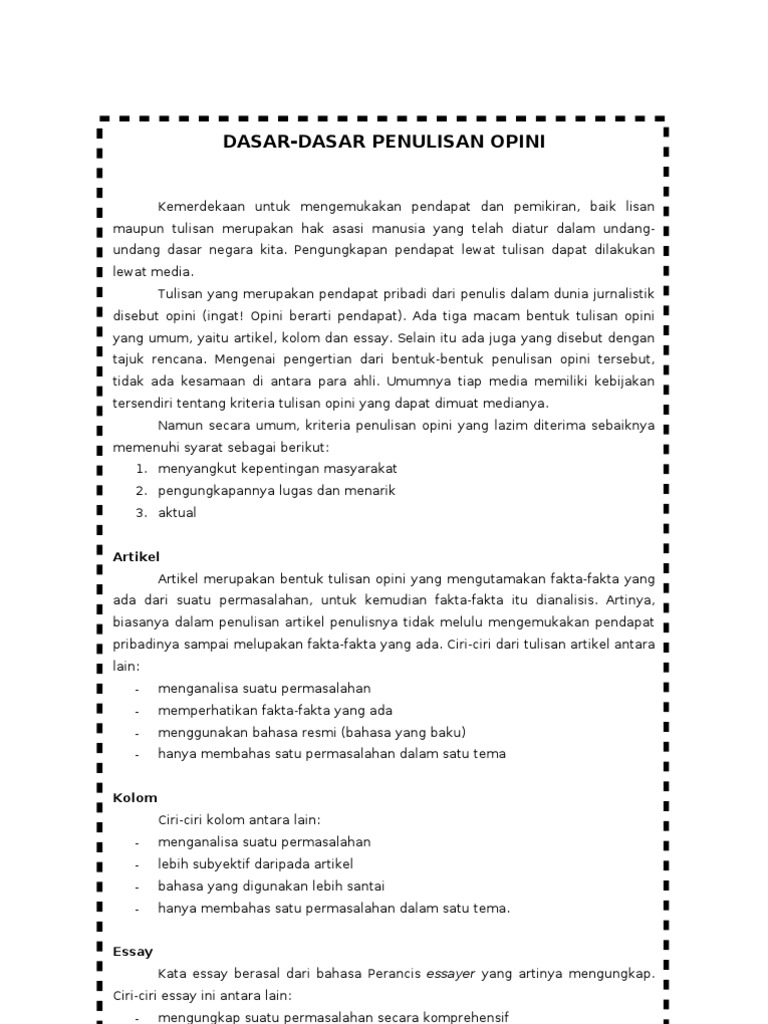 Panduan Menulis Artikel Opini | PDF | Karier & Perkembangan