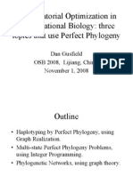 Combinatorial Optimization in Computational Biology: Three Topics That Use Perfect Phylogeny