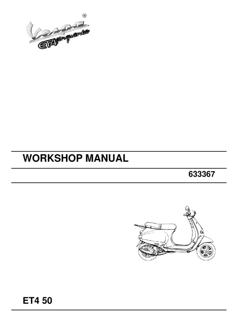 Haynes piaggio vespa et2 et4 lx gt scooter 1991-2009 repair manual.