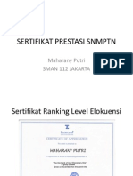 Sertifikat Prestasi SNMPTN Ranking Level
