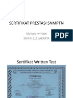 Sertifikat Prestasi SNMPTN Written Test