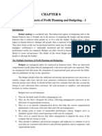 Behavioral Aspects of Profit Planning and Budgeting-I
